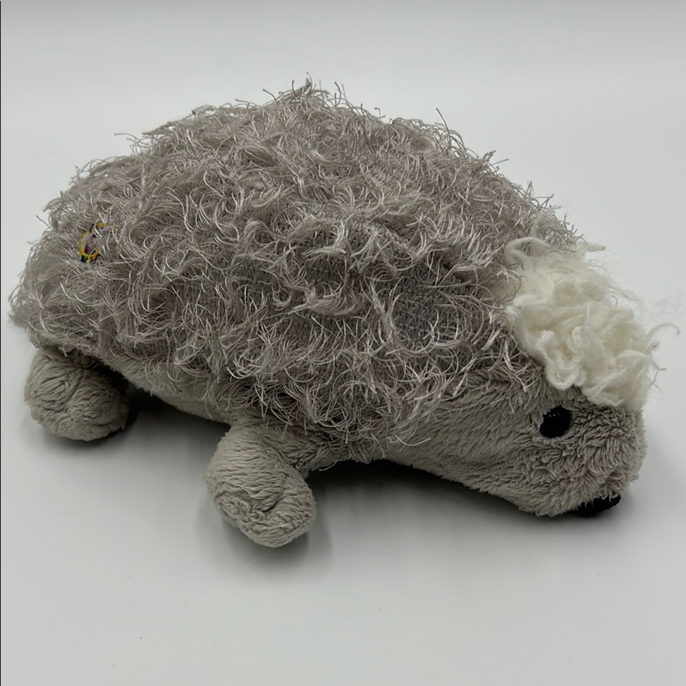 Vintage GANZ Porcupine Hedgehog Plush Toy White Gray 8 Inches HM368